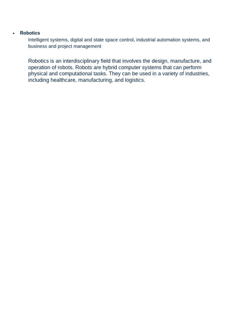 Overview of Robotics and Automation | PDF