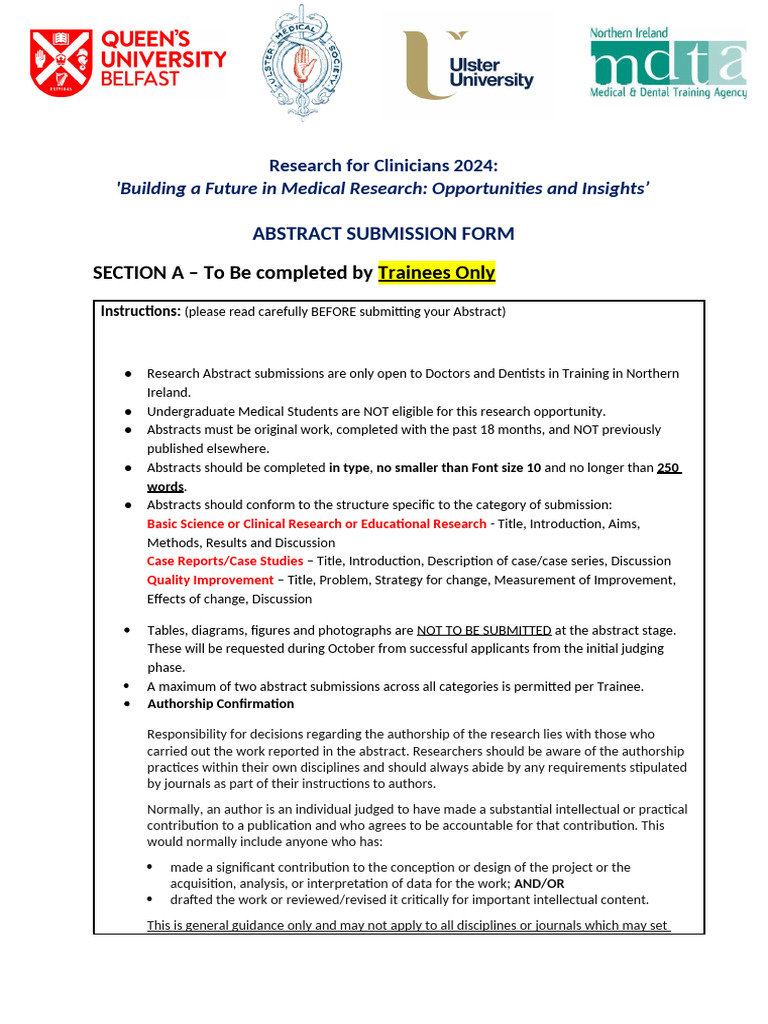 Abstract Submission Form 2024 Revised 2 PDF Science