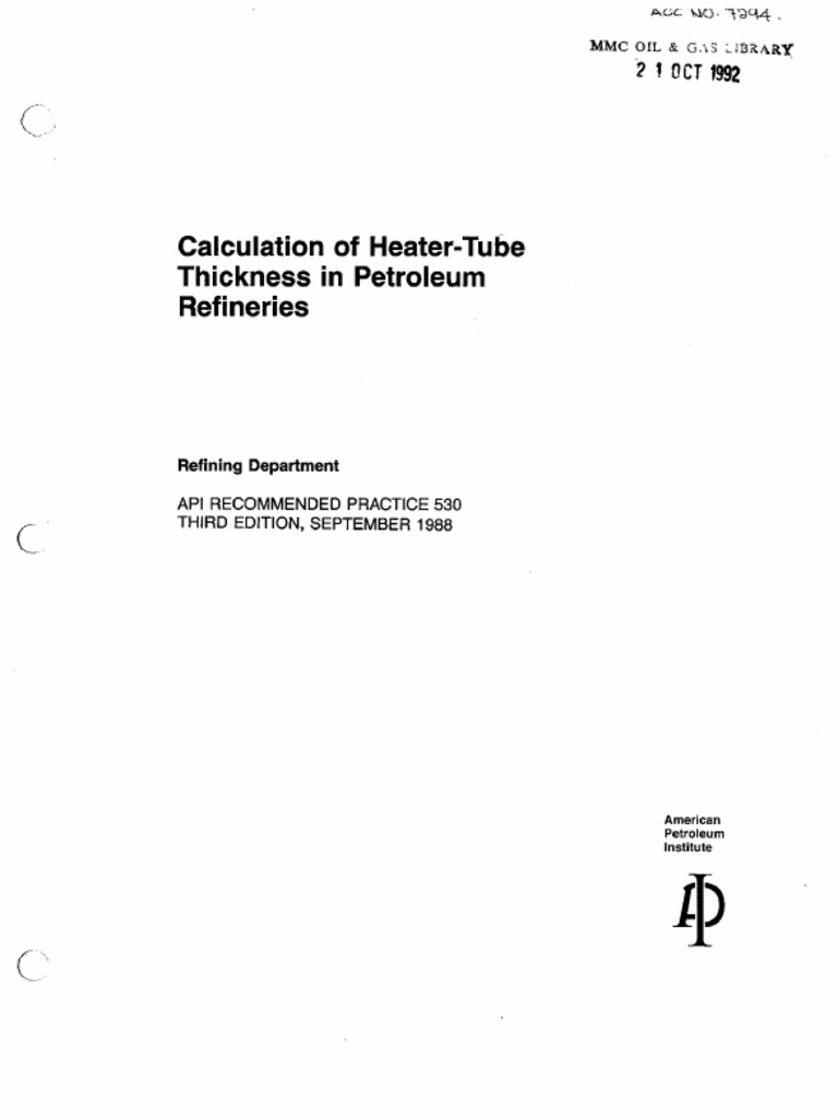API RP 530-1988 Scan | PDF