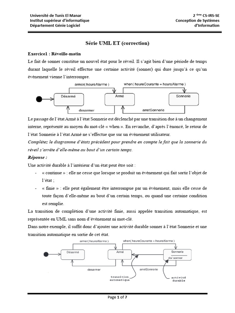 Exercices UML en Conception de Systèmes | PDF | Informatique | Logiciel