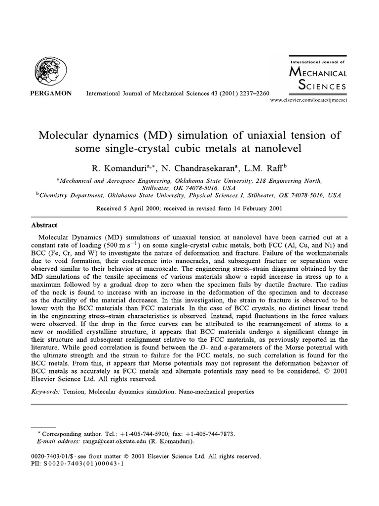 1 - 01 - Molecular Dynamics (MD) Simulation of Uniaxial Tension of Some ...