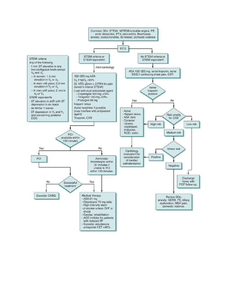 Acute Coronary Syndrome Algorythm | PDF