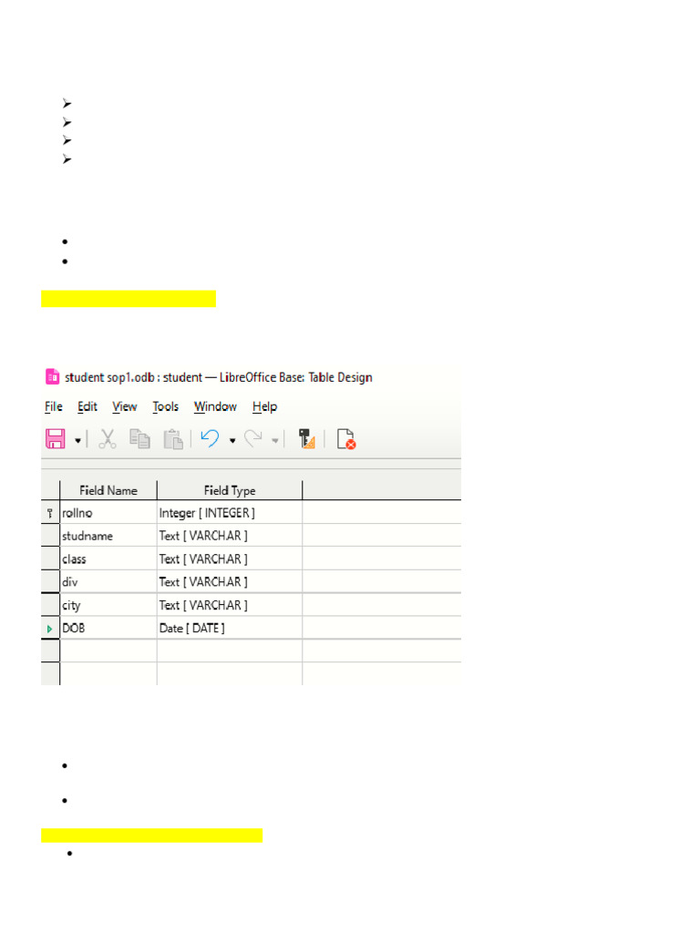 LibreOffice Base Database Tutorial SOP 1 | PDF