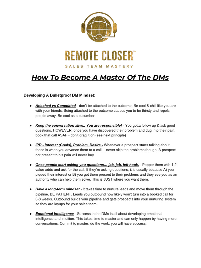 Kopie Von Setter DM Training | PDF