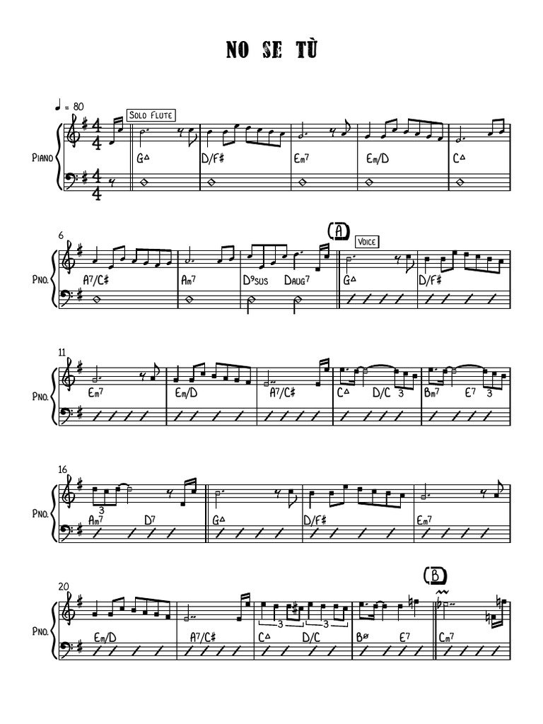 No Se Tù - Partitura Completa | PDF