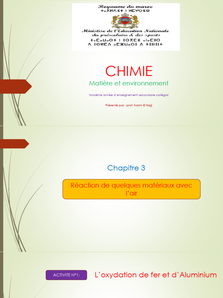 Oxydation du fer et aluminium en chimie | PDF | La combustion | Carbone