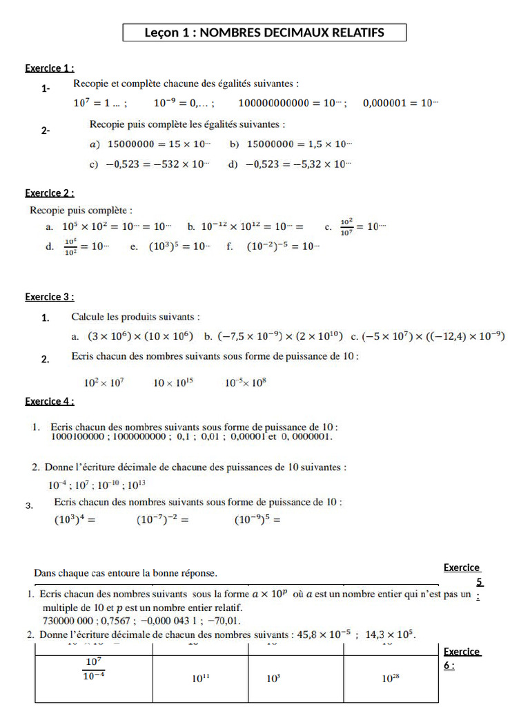Exercices de maths 4ème corrigés | PDF | Mathématiques | Arithmétique