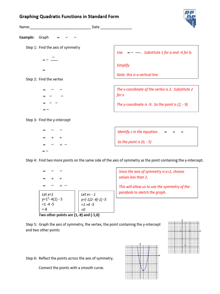 Graphing Quadratic Functions Guide | PDF | Mathematical Concepts ...