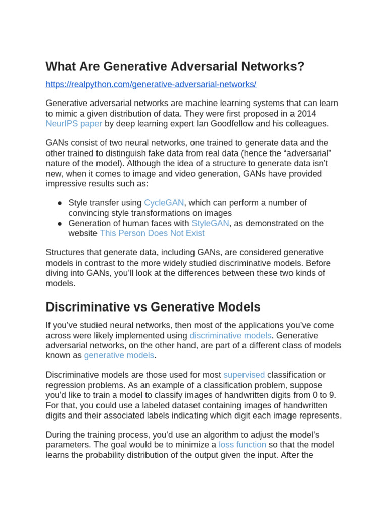 What Are Generative Adversarial Networks - 2 | PDF | Support Vector ...