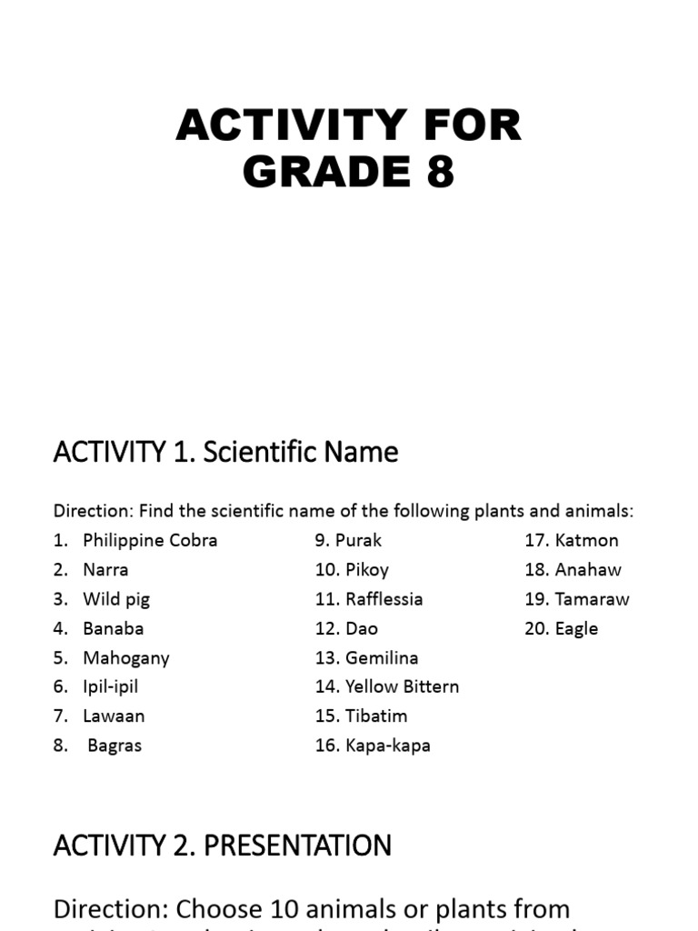 Scientific Names of Philippine Flora & Fauna | PDF