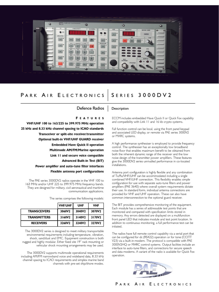 Military VHF/UHF Radio Specifications | PDF | Frequency Modulation ...