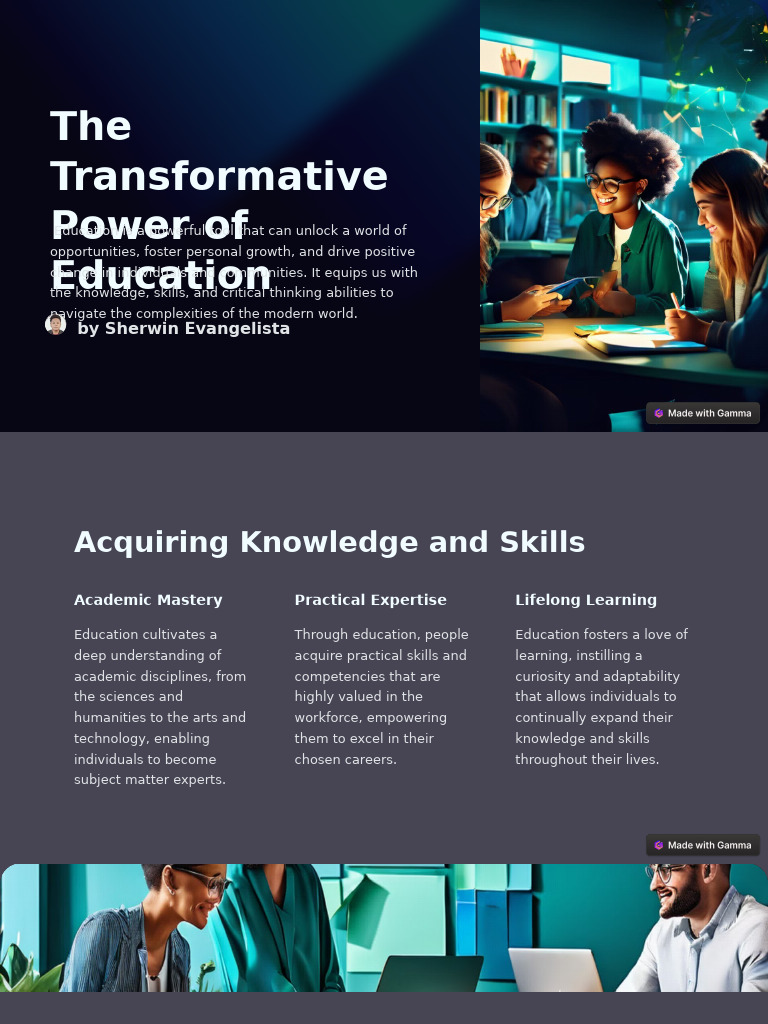 The Transformative Power Of Education Pdf Economic Growth Empowerment