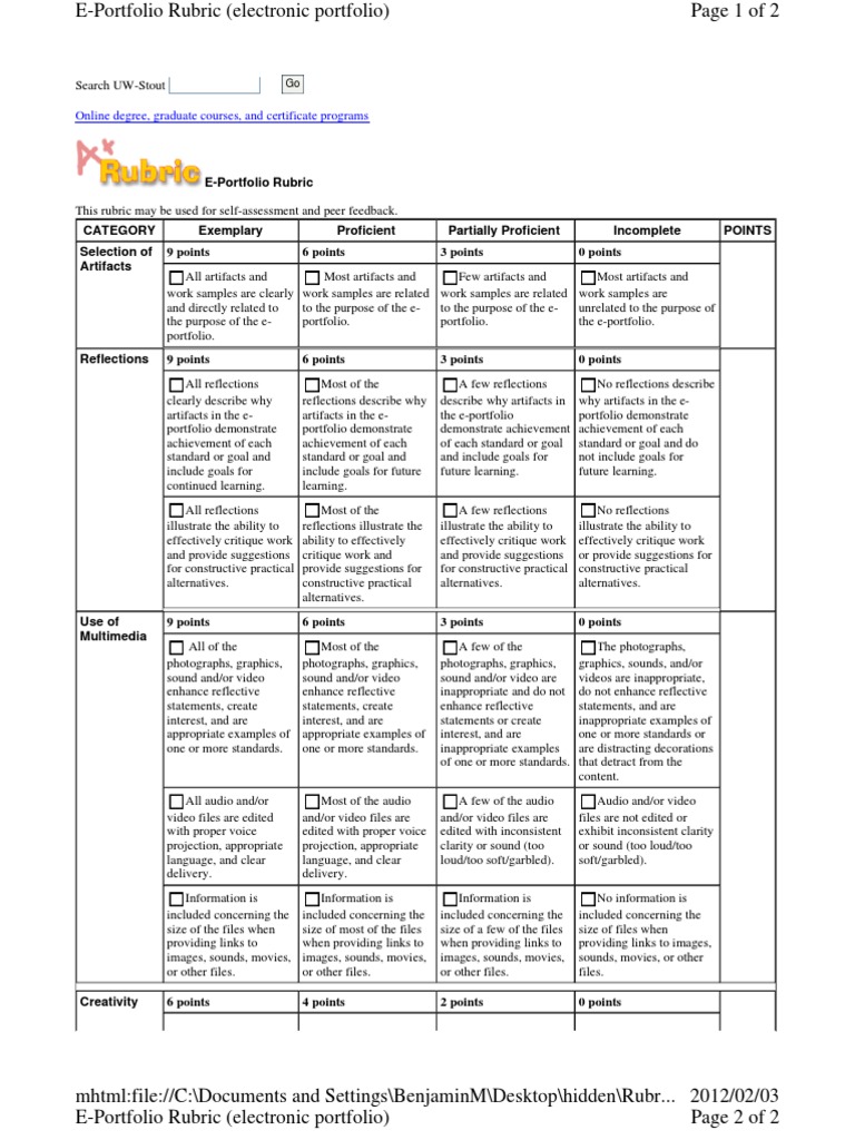 Example of a portfolio essay picture