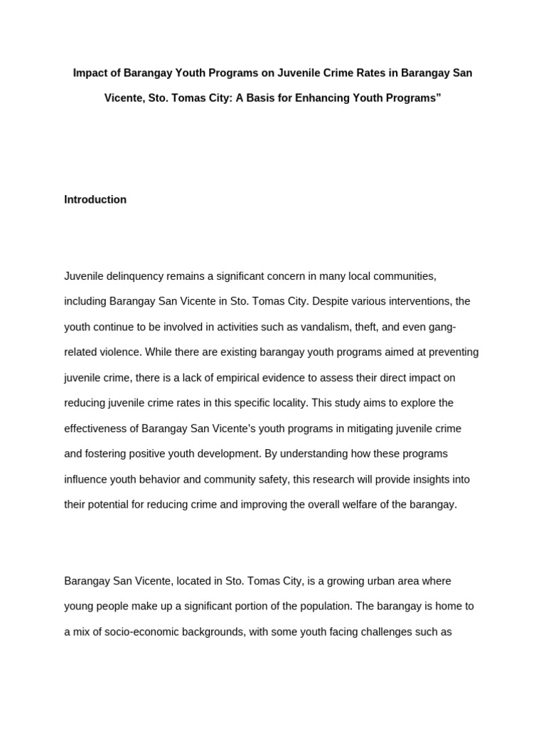 Thesis Edit Pdf Juvenile Delinquency Survey Methodology