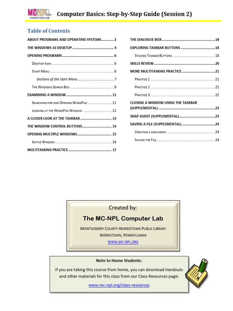 Computer Basics Session 2 Step-by-Step Guide | PDF | Icon (Computing ...