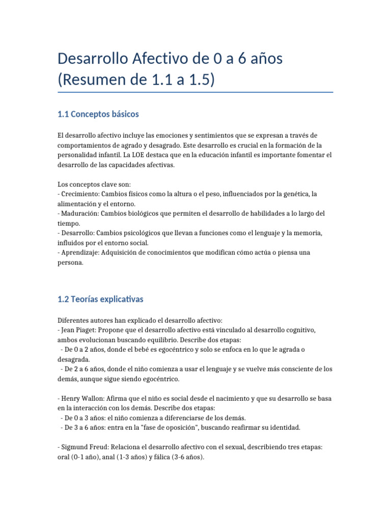 Desarrollo - Afectivo - Completo TEMA1 | PDF | Teoría de apego ...