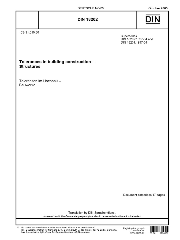 DIN 18802 English | PDF | Engineering Tolerance | Metrology