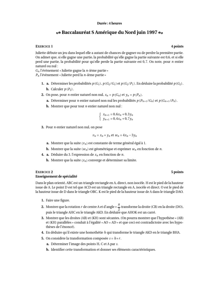 Probabilités et géométrie au Bac 2007 | PDF | Fonction (Mathématiques ...