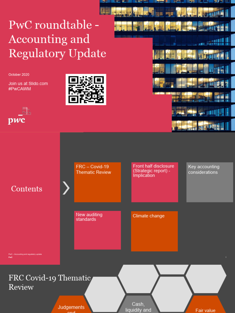 PWC Roundtable - Accounting and Regulatory Update - October 2020 | PDF ...