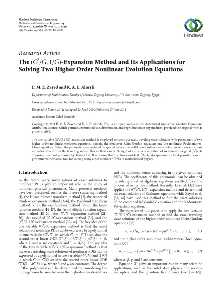 Two Higher Order Nonlinear Evolution Equations | PDF | Equations ...