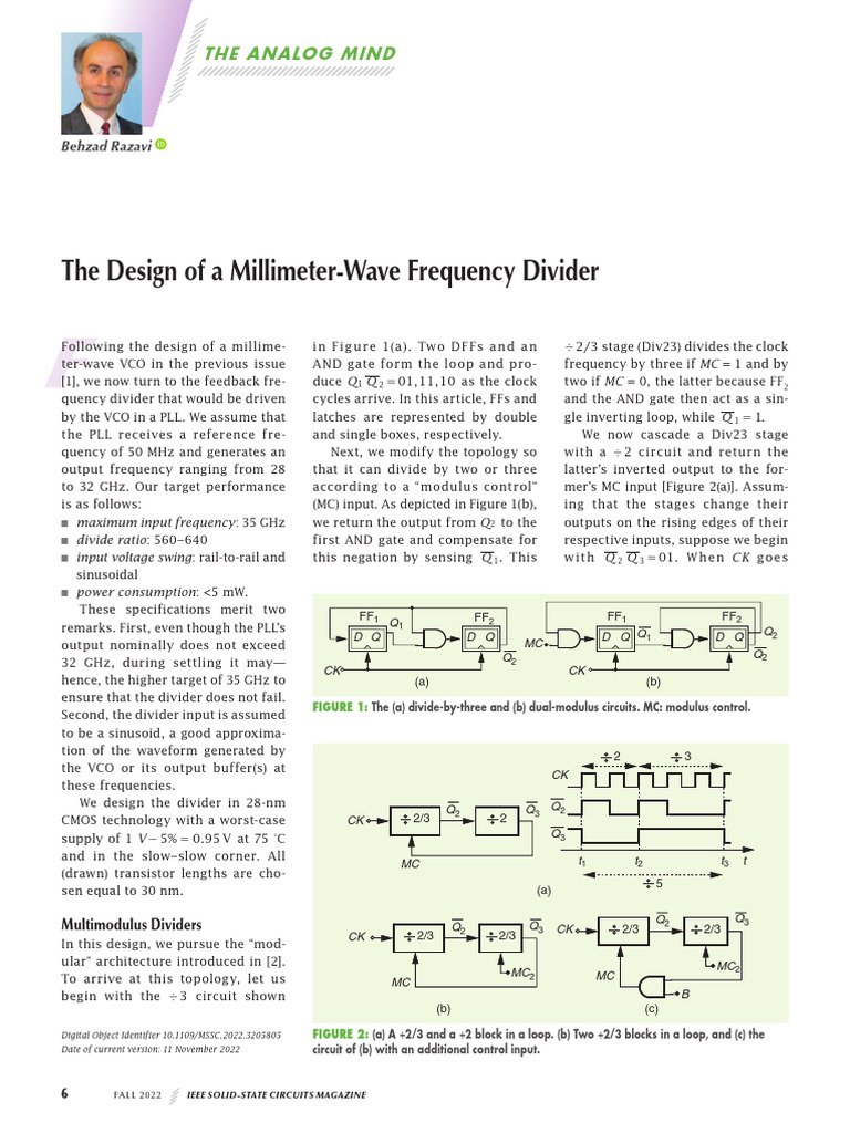 The - Design - of - A - Millimeter-Wave - Frequency - Divider - The ...