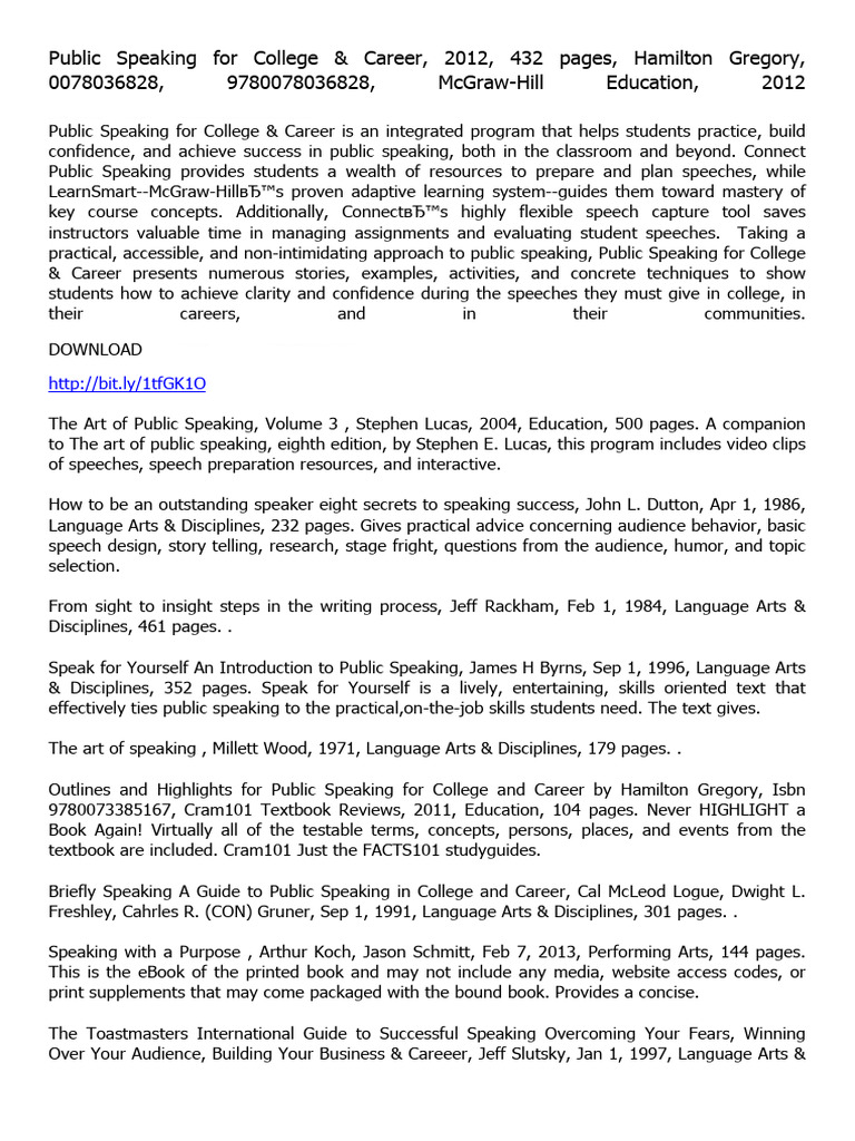 Public Speaking For College Career | PDF | Public Speaking