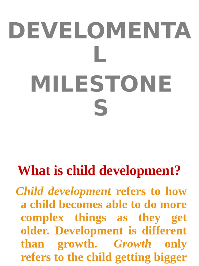 developmental-milestones | PDF | Child Development