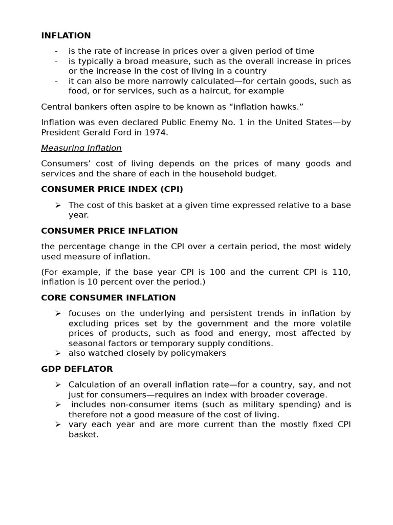 Understanding GDP and Inflation Metrics | PDF | Cost Of Living ...