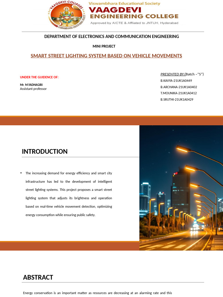 Smart Street Lighting System Project | PDF | Lighting | Street Light