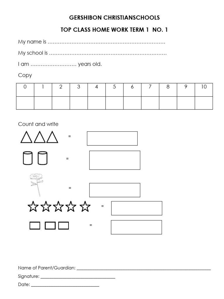 Top Class Homework Term 1 2018 | PDF