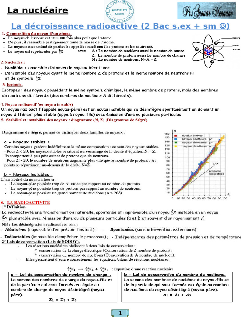 Résumé sur la décroissance radioactive | PDF