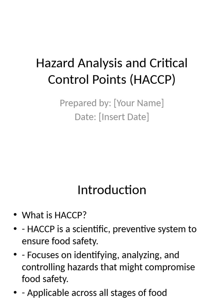 HACCP Presentation English | PDF | Hazard Analysis And Critical Control ...