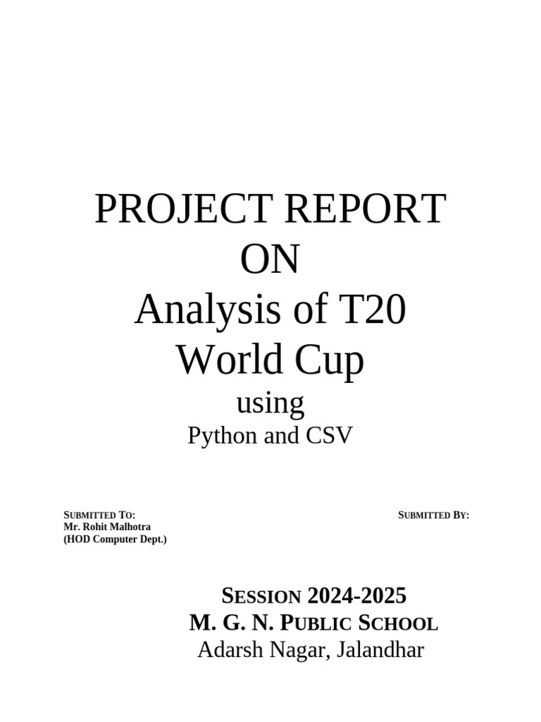 T20 World Cup Analysis with Python | PDF | Comma Separated Values ...