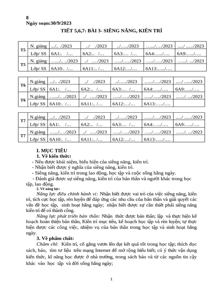 Bài 3, SIêng Năng, Kiên Trì | PDF