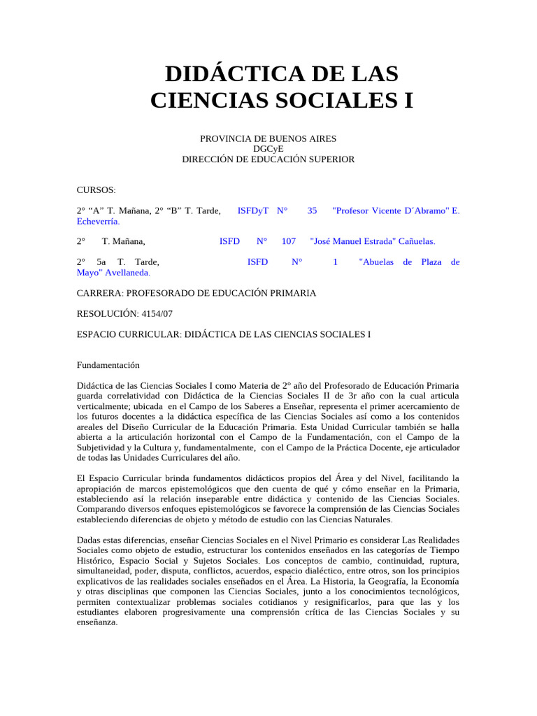 Didáctica de Ciencias Sociales I en Primaria | PDF | Evaluación | Enseñando
