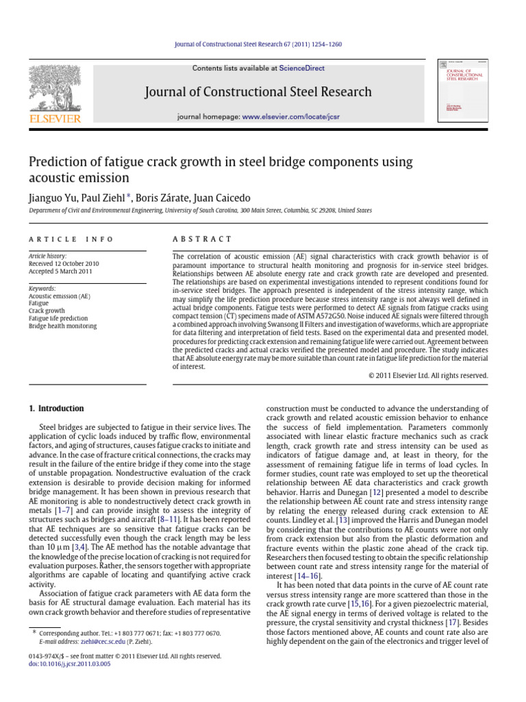 Prediction of Fatigue Crack Growth in Steel Bridge Components Using ...