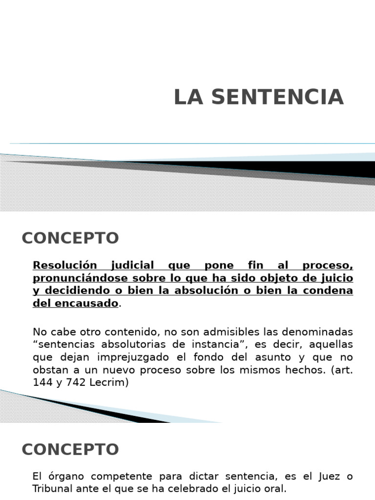 La Sentencia Penal | PDF | Sentencia (ley) | Res Judicata