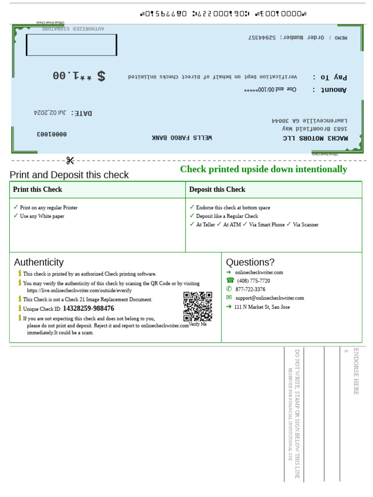 Print and Deposit Official Check Guide | PDF | Applications Of ...
