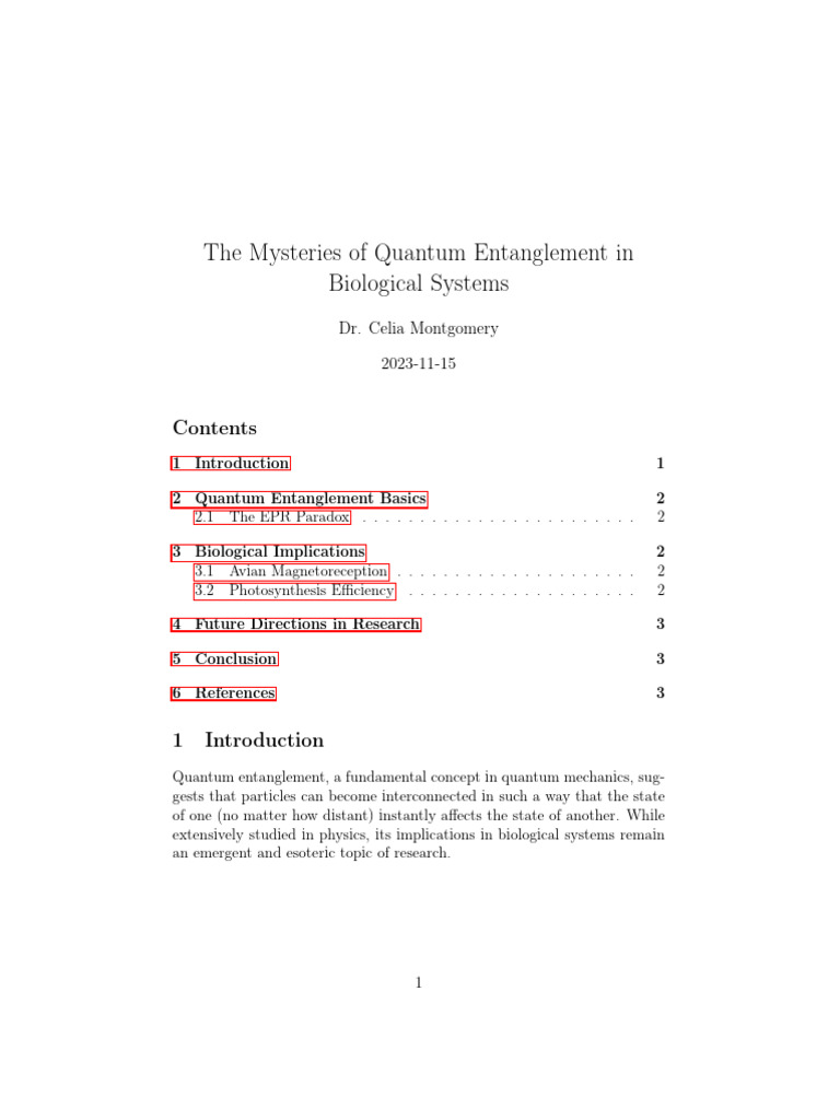 Quantum Entanglement in Biology Explained | PDF | Quantum Entanglement ...
