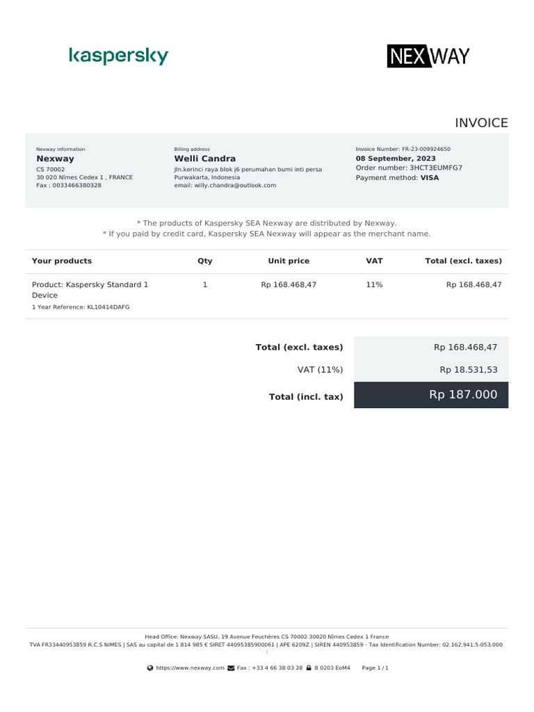 Invoice FR 23 009924650 | PDF