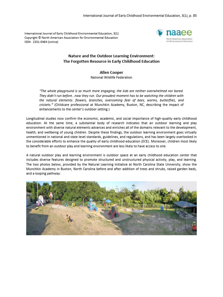 Enhancing Early Childhood with Nature | PDF | Early Childhood Education ...