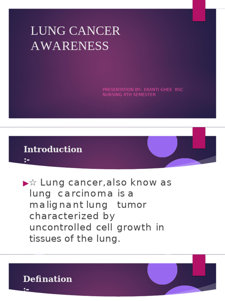 Lung Cancer Awareness for Nursing Students | PDF | Lung Cancer | Cancer
