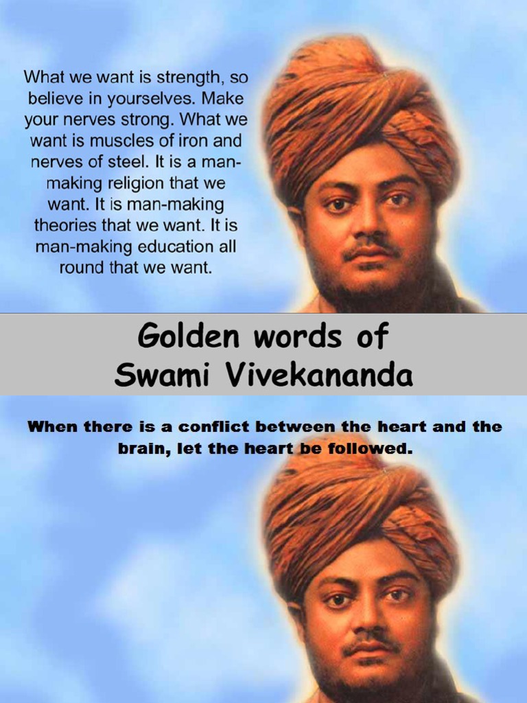 Golden Words of Swami Vivekananda | PDF | Swami Vivekananda | Asian Ethnic  Religion, image size:768x1024