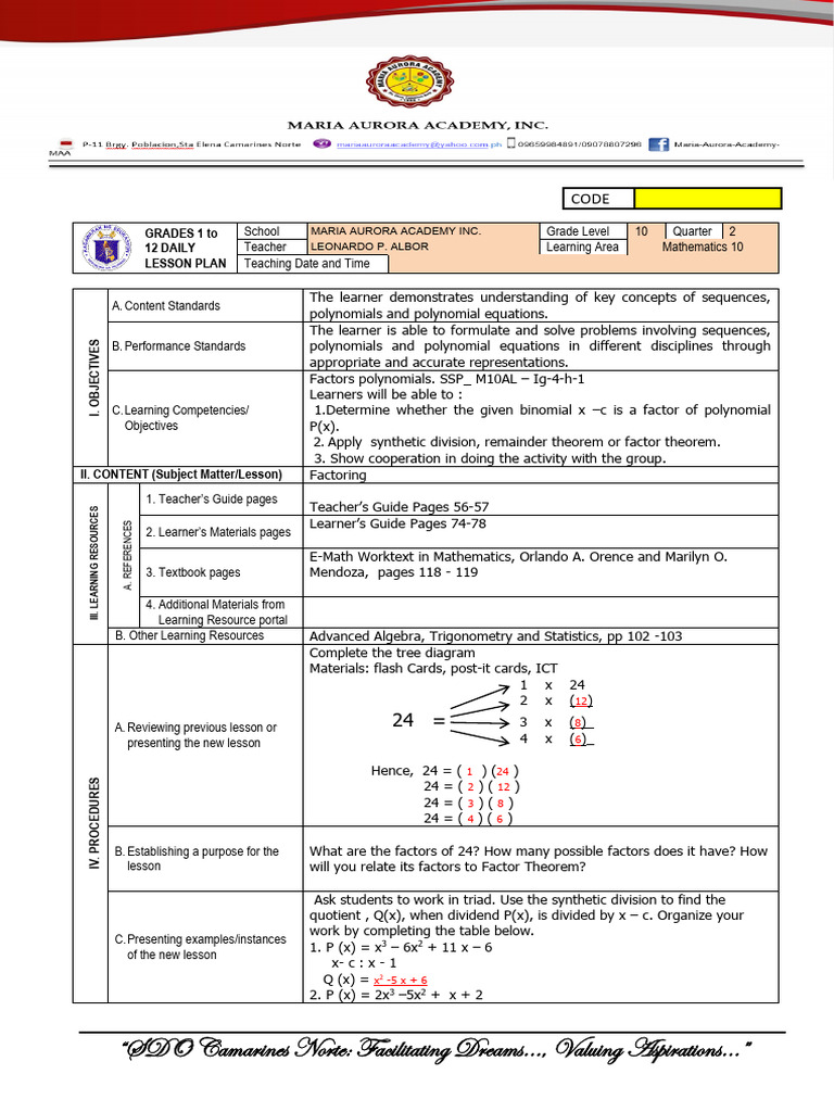 MATH10Q1W7D31 | PDF | Polynomial | Mathematics