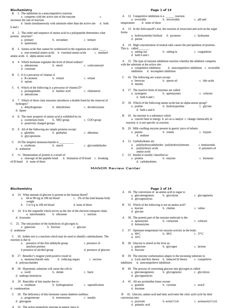 BIOCHEMISTRY Revised | PDF | Glucose | Carbohydrates