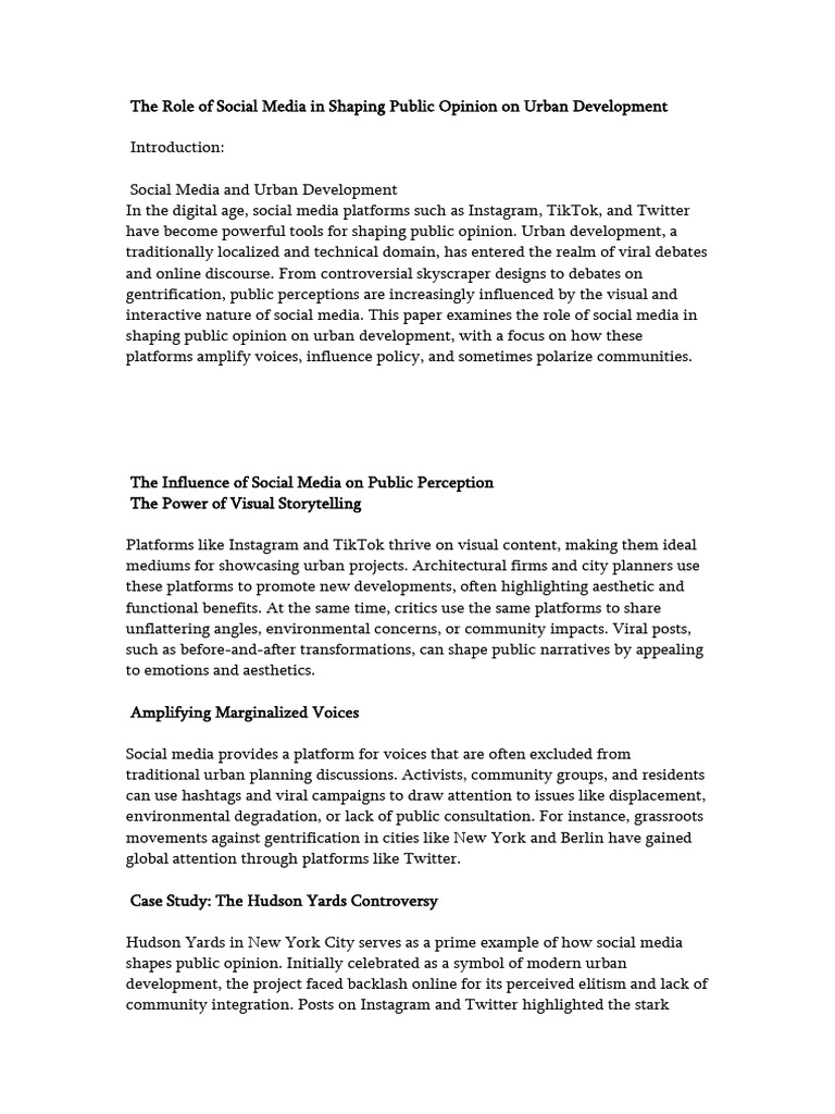 Social Media's Impact on Urban Development | PDF | Social Media ...