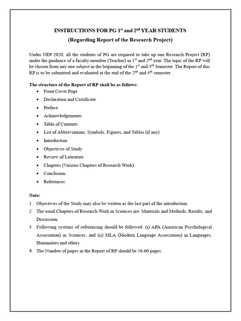 PG Minor Research Project | PDF
