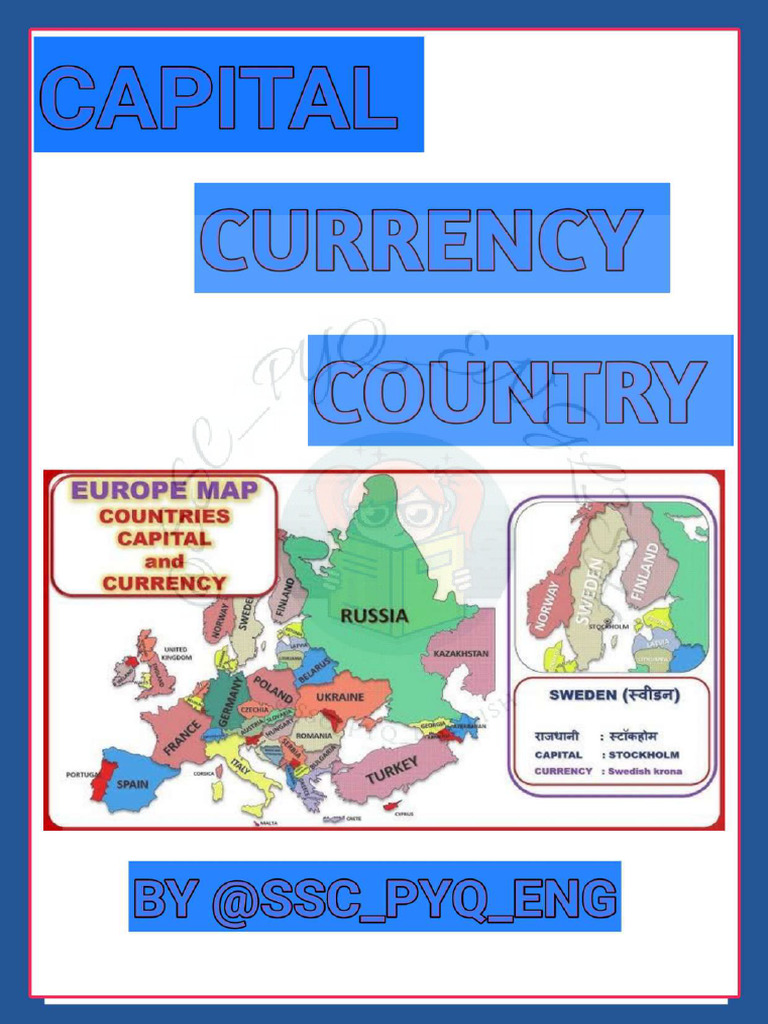 Countries Capitals And Currencies List Pdf South America Euro