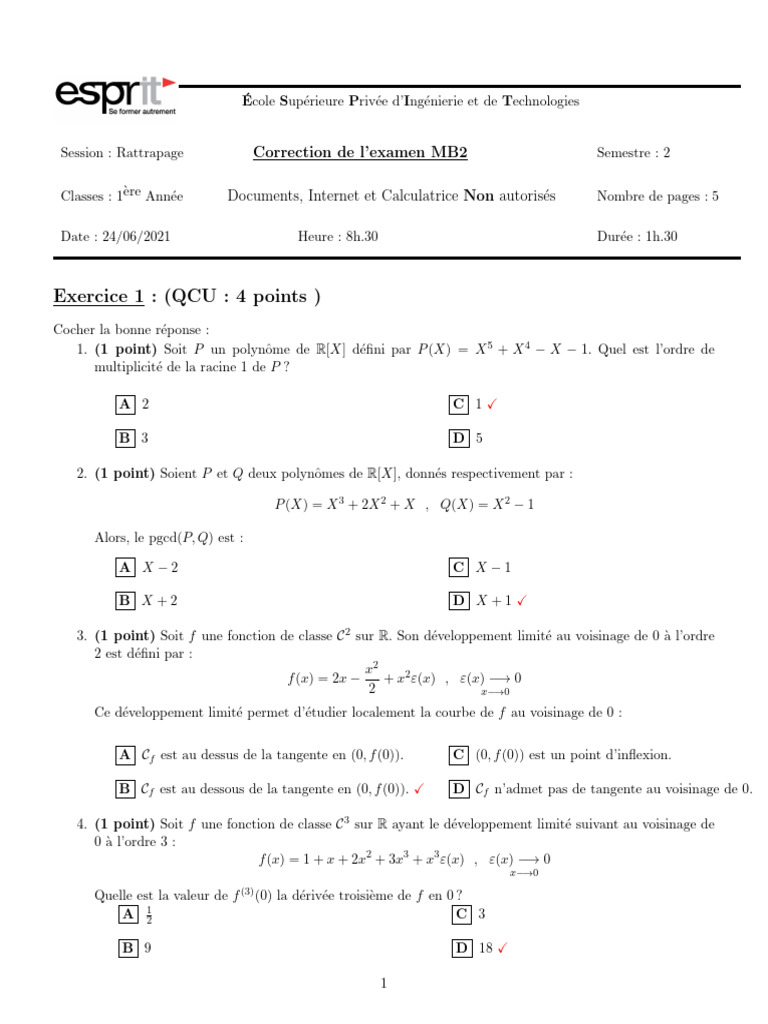Développement Limité de Racine 1+x PDF Limite (mathématiques — free download
