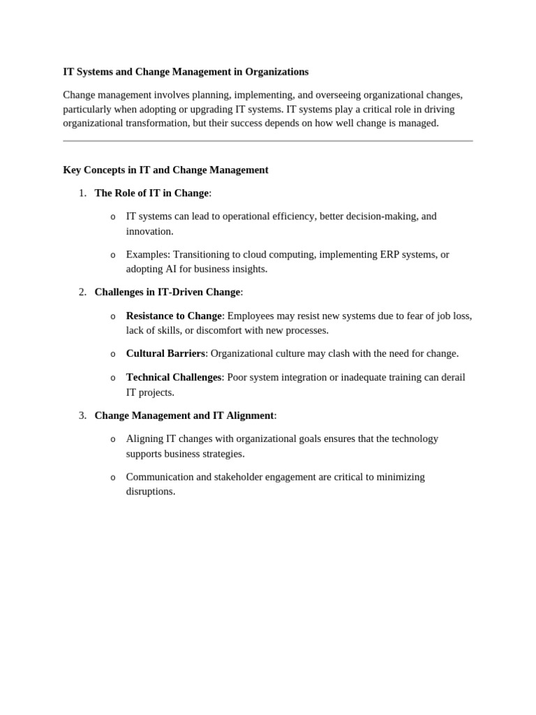 IT Change Management Strategies Explained | PDF | Change Management | Goal